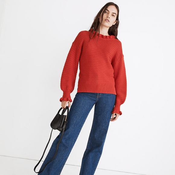 Madewell Ruffle-Neck Pullover Sweater - Picture 5 of 6